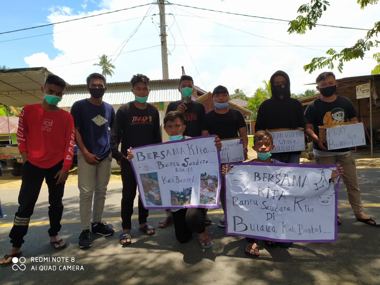 Peduli Korban Bencana Bone Bolango, Gerakan pemuda Gentuma Raya Galang Dana