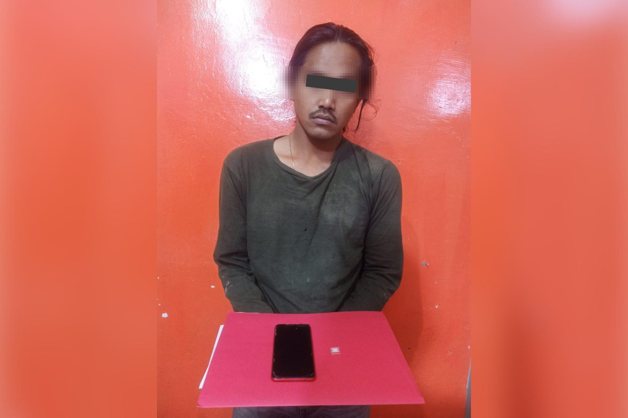 Polisi Aceh Utara Amankan Pria Rambut Gondrong Berikut BB Sabu