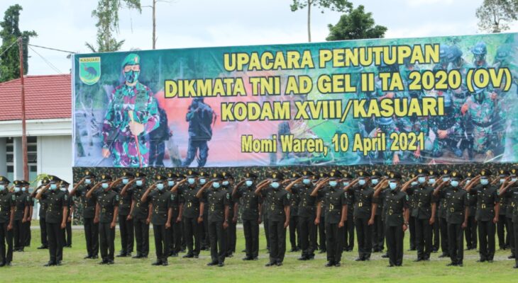 Upacara Penutupan Dikmata TNI AD Gel. II TA 2020 (OV) Kodam XVIII/Kasuari