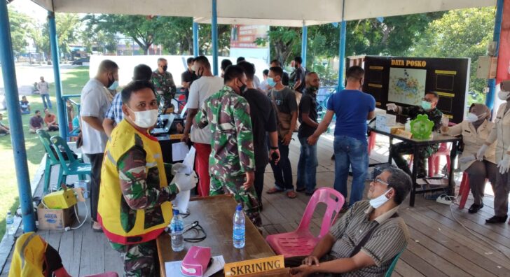 Ratusan Warga Antusias Ikuti Serbuan Vaksin Covid 19 Kodim 0103/Aceh Utara di Hari Ke-2