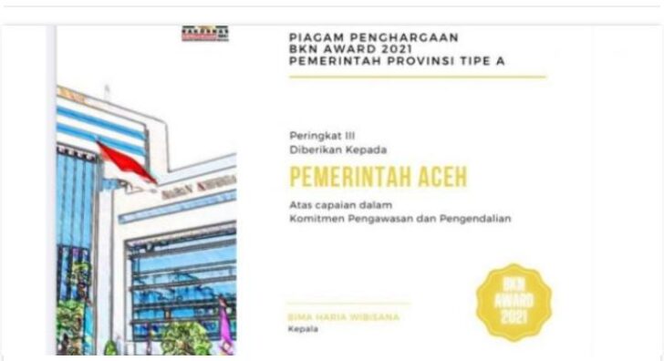 Pemerintah Aceh Dapat Penghargaan BKN Award 2021