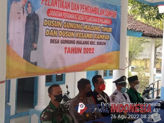 Forkopimka Suboh Hadiri Pelantikan Perangkat Desa Gunung Malang