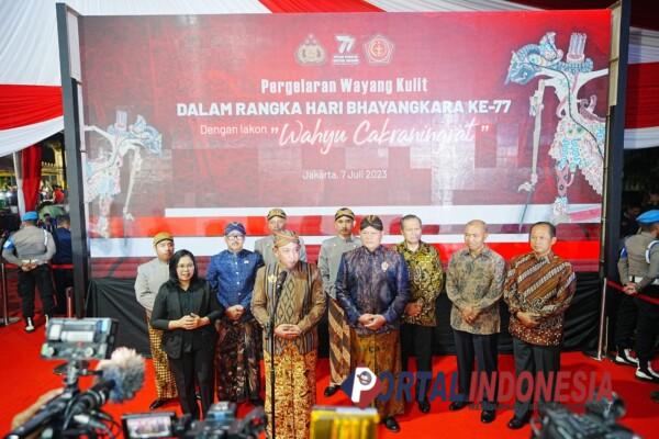 Gelar Wayang Kulit Lakon Wahyu Cakraningrat, Kapolri: Sinergitas TNI, Polri, Rakyat Makin Kuat