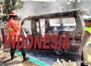 Hendak Isi BBM, Mobil Angkot terbakar di SPBU Pringsewu
