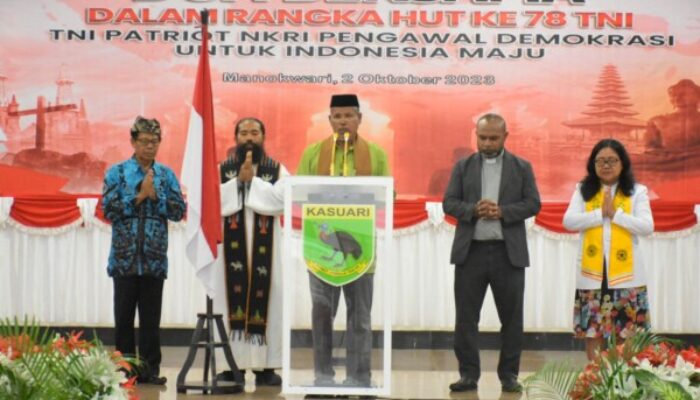 Kodam Kasuari Ikuti Doa Bersama Lintas Agama Jelang HUT Ke 78 TNI, Mohon Keselamatan Kawal Demokrasi Untuk Indonesia Maju
