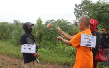 Polres Pasuruan Kota, Gelar Rekonstruksi Dugaan Pembunuhan di Hutan Wilayah Grati