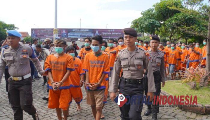 Dua Pekan, Polresta Sidoarjo ungkap 69 Kasus dan Amankan 70 Tersangka Kriminalitas