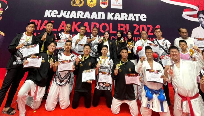 Tim Karate Polda Sumsel Sabet 12 Emas, 7 Perak dan 4 Perunggu di Kejuaraan Karate Piala Kapolri