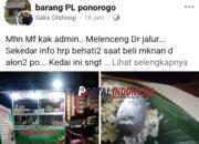 Viral Warung Lesehan di Alun-Alun Ponorogo ‘Ngemplang’, Kang Giri Intruksikan Perdagkum Turun Tangan