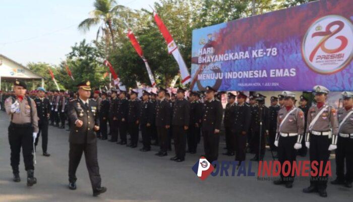 Puncak HUT Bhyangkara ke-78, Polres Pasuruan Kota Gelar Upacara