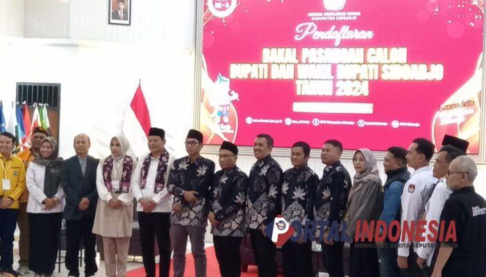 Subandi-Mimik Idayana Daftar Pertama di Pilbup Sidoarjo, Diusung Gerindra, Golkar, dan Demokrat