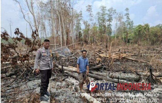 Aksi Cepat Polsek Muara Kelingi Tangani Hotspot Kebakaran di Mangan Jaya