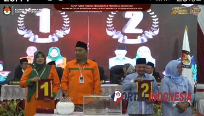 Dua Paslon Siap Bertarung, Inilah Nomor Urut Pilkada Situbondo 2024