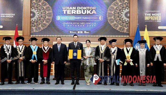 Menteri AHY Lulus dengan Predikat Cumlaude, Usai Tempuh Ujian Doktor Terbuka Masa Studi 3,1 Tahun di UNAIR