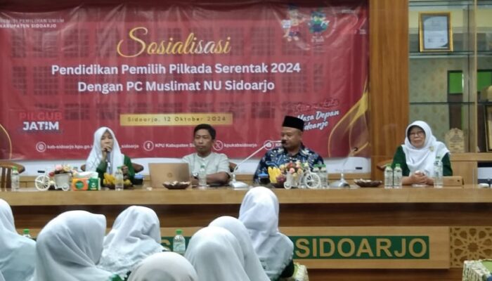 KPU Bersama PC Muslimat NU Sidoarjo Gelar Sosialisasi Pemilih, Tekankan Bahaya ‘Money Politic’