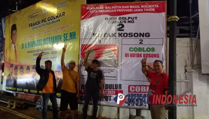 Gencar Suarakan Kotak Kosong, FPD Kota Pasuruan Pasang Beberapa Banner Besar di Sejumlah Titik Strategis