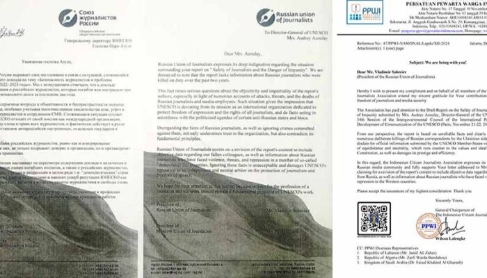 UNESCO Terkesan Berat Sebelah, PPWI Dukung Persatuan Wartawan Rusia Surati Lembaga Itu