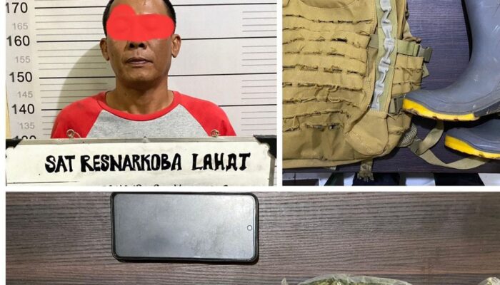 Satres Narkoba Polres Lahat Amankan Pengedar Ganja dengan Barang Bukti 132 Gram