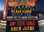 Ultah Gubernur Sulbar Dikado Karangan Bunga “Spesial”: Cabut Tambang Pasir & Tolak PLTA!