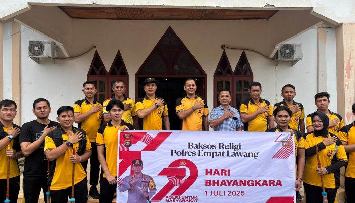 Polres Empat Lawang Gelar Aksi Bersih dan Baksos Religi Jelang HUT Bhayangkara ke-79