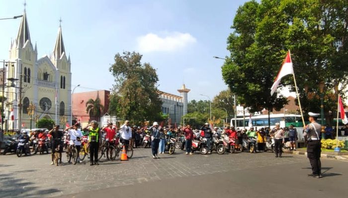 Satlantas Polresta Makota Ajak Pengendara Hentikan Kendaraan Saat Detik-Detik Proklamasi HUT RI ke-80