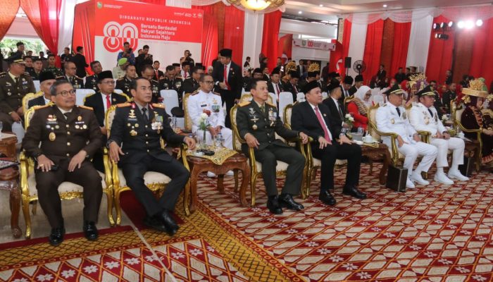 Kapolda Sumsel Bersama Gubernur Ikuti Detik-Detik Proklamasi Kemerdekaan ke-80 RI Secara Virtual