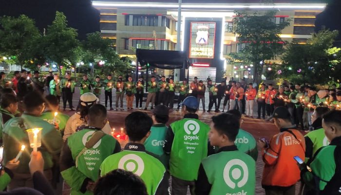 Solidaritas Polisi dan Ojol Sidoarjo, Doa Bersama untuk Affan Kurniawan