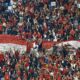 Pemain Timnas Indonesia dalam pertandingan internasional saat menyerang area lawan.