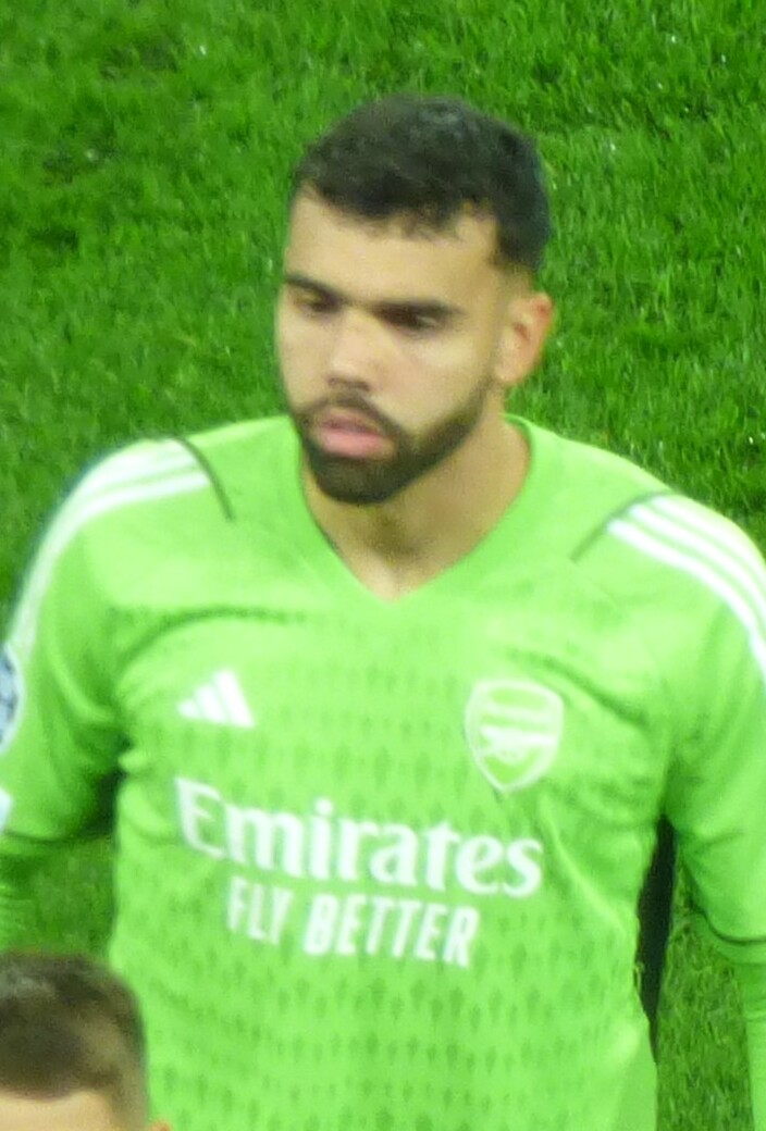 David Raya kiper Arsenal yang jadi kunci kemenangan atas Sporting di leg pertama perempat final Liga Champions