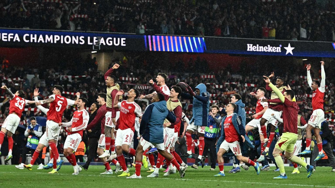 Selebrasi Arsenal setelah lolos ke final Champions League