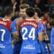 Pemain Atletico Madrid merayakan gol melawan Osasuna