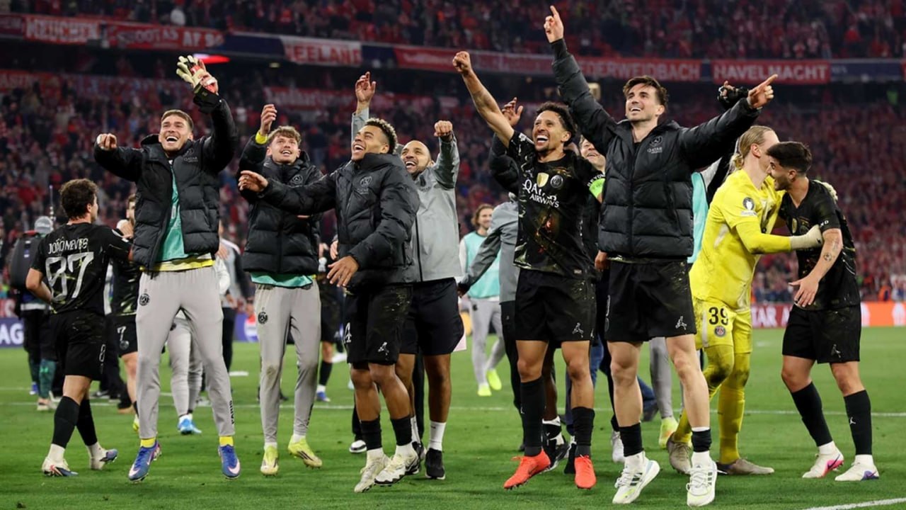 Bayern vs PSG 1-1, skuad PSG merayakan kelolosan ke final Champions League