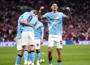 Pemain Manchester City dalam laga melawan Bournemouth pada pertandingan penentuan gelar Premier League 2025/2026.