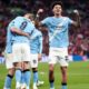 Pemain Manchester City dalam laga melawan Bournemouth pada pertandingan penentuan gelar Premier League 2025/2026.
