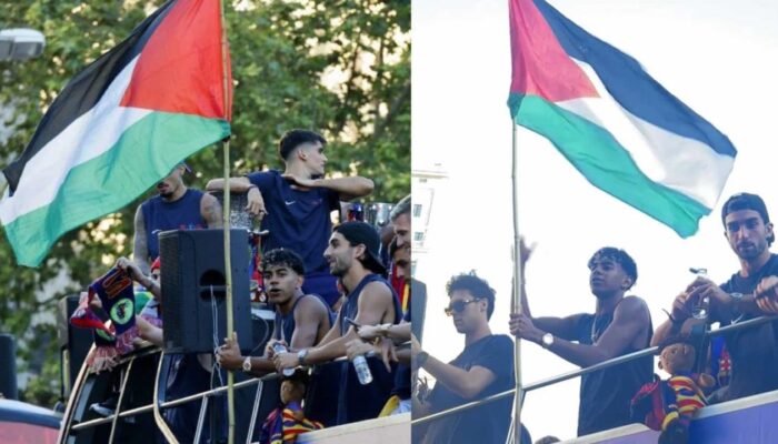 Lamine Yamal Kibarkan Bendera Palestina di Parade Juara Barcelona