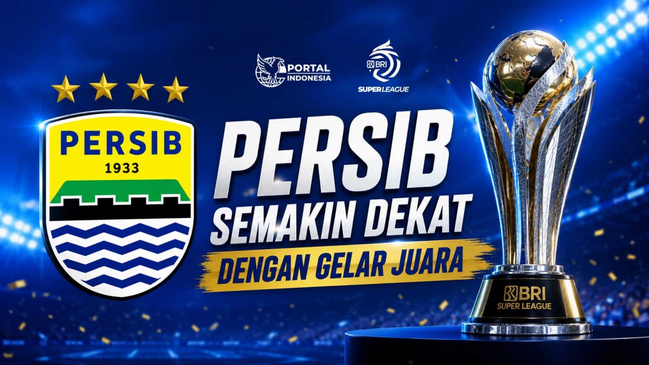 Persib Bandung semakin dekat dengan gelar juara BRI Super League 2025/2026 setelah kokoh di puncak klasemen Liga 1 bersama trofi juara dan dukungan Bobotoh.