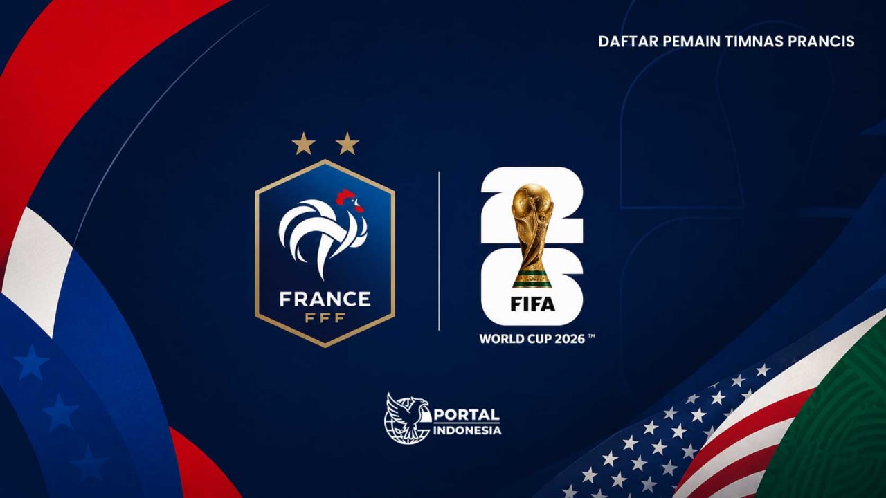 Grafis pengumuman skuad Timnas Prancis untuk Piala Dunia 2026