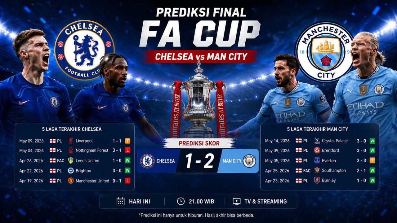 prediksi chelsea vs man city final fa cup 2026