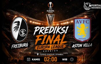 Pertandingan final Europa League antara Freiburg dan Aston Villa pada musim 2025/2026.