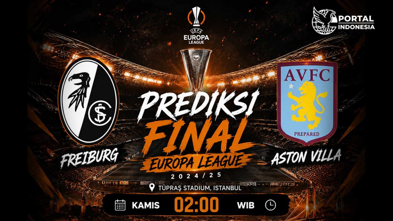 Pertandingan final Europa League antara Freiburg dan Aston Villa pada musim 2025/2026.