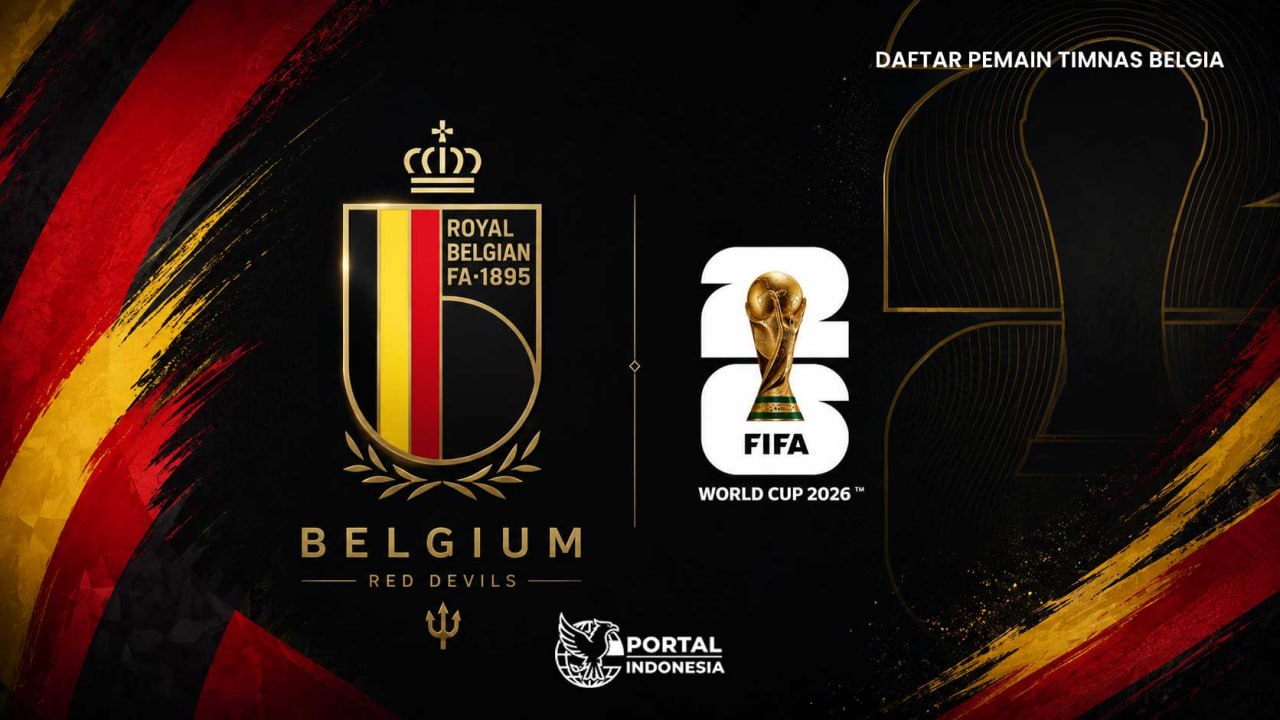 Grafis daftar pemain Timnas Belgia untuk Piala Dunia 2026