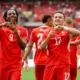 Pemain Swiss merayakan kemenangan 2-1 atas Kanada yang memastikan tiket ke babak 32 besar Piala Dunia 2026.