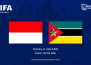 Indonesia vs Mozambik pada FIFA Matchday Juni 2026 di Stadion Utama Gelora Bung Karno Jakarta.