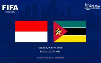 Indonesia vs Mozambik pada FIFA Matchday Juni 2026 di Stadion Utama Gelora Bung Karno Jakarta.
