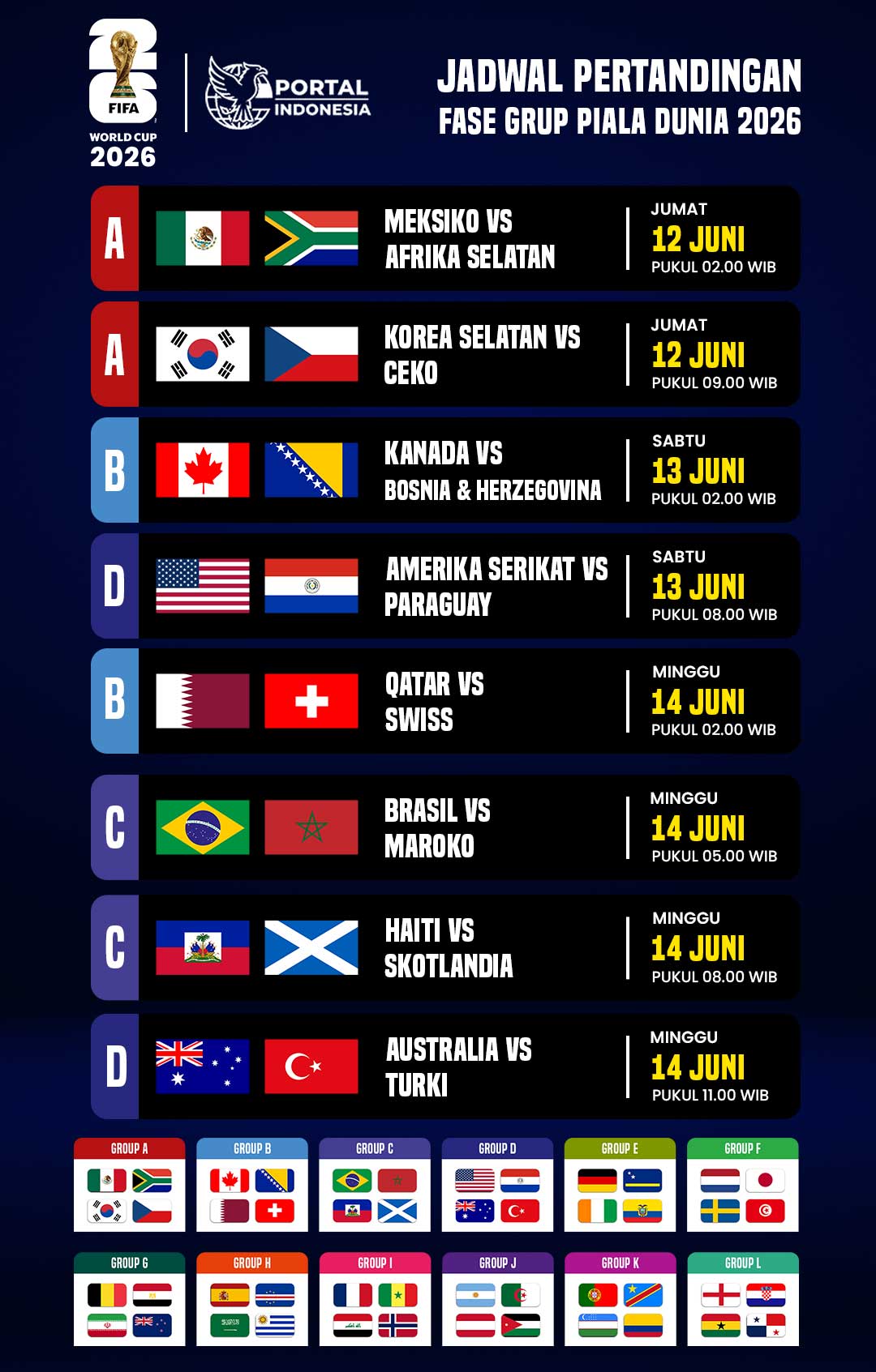 jadwal piala dunia 2026 minggu ini