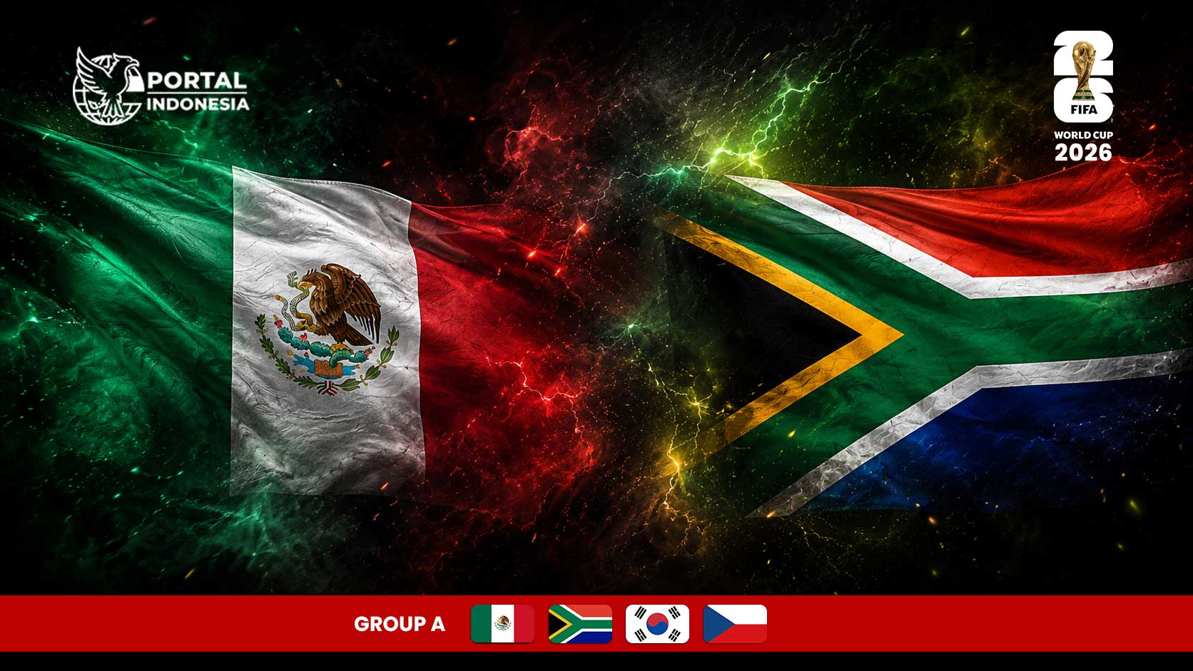 Prediksi Mexico vs South Africa pada laga pembuka Piala Dunia 2026 di Stadion Azteca Mexico City.