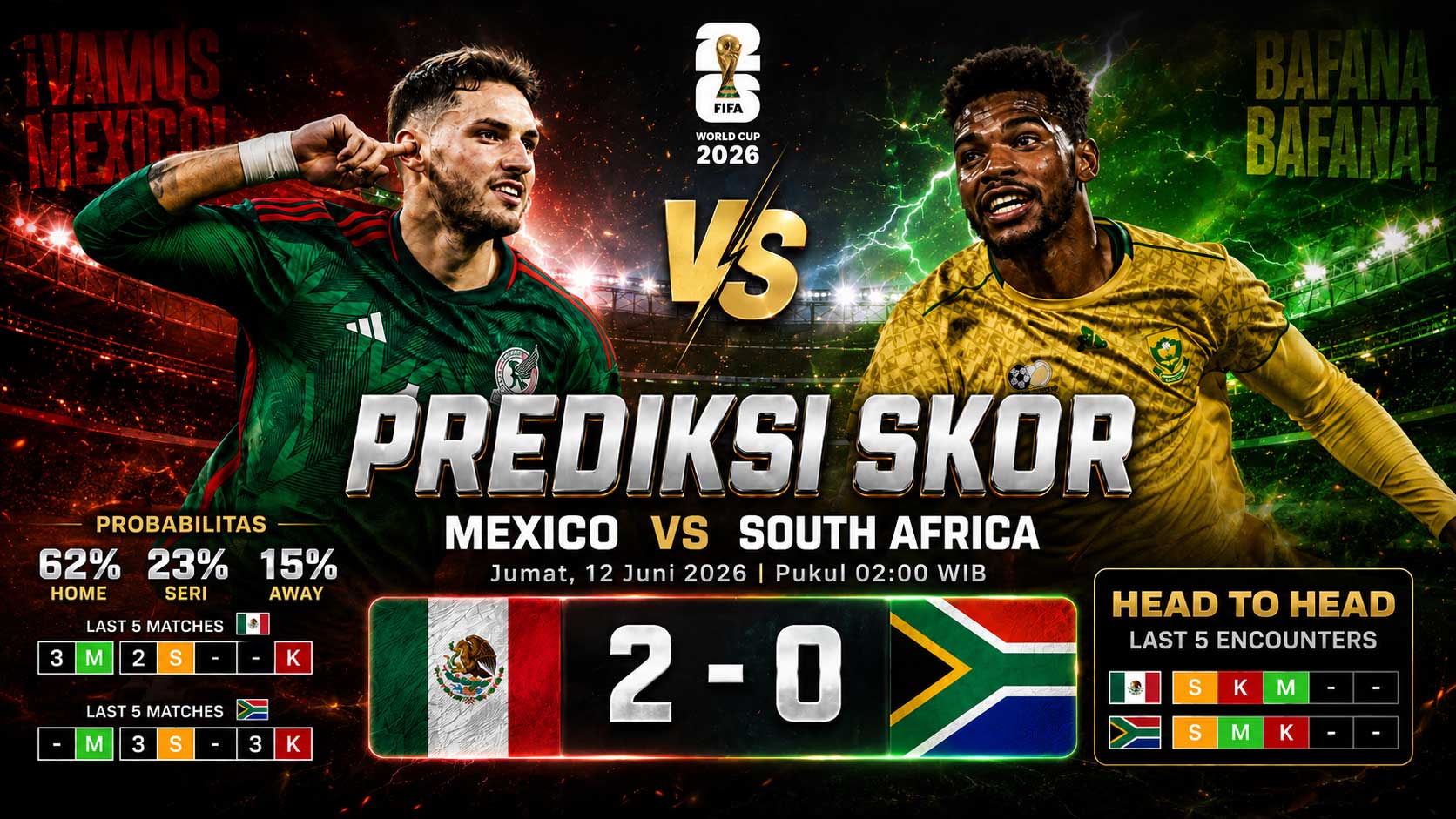 prediksi mexico vs south africa Group A Piala Dunia 2026