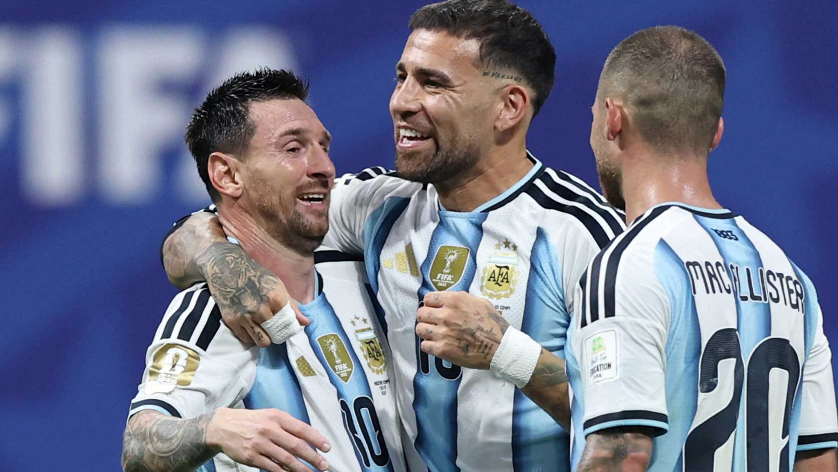 Pemain Argentina merayakan kemenangan comeback pada Piala Dunia 2026 sebagai bukti mental juara Albiceleste.