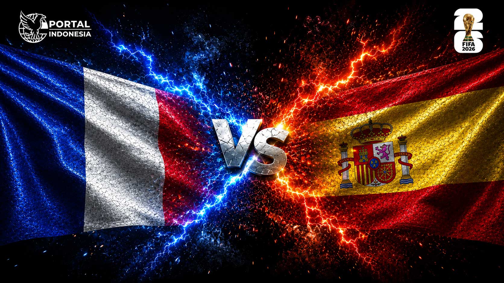 Prediksi Prancis vs Spanyol pada semifinal Piala Dunia 2026 lengkap dengan H2H, performa terakhir, formasi, dan informasi skuad.