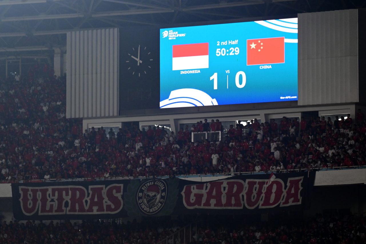 Papan skor pertandingan Timnas Indonesia untuk statistik Indonesia vs Thailand